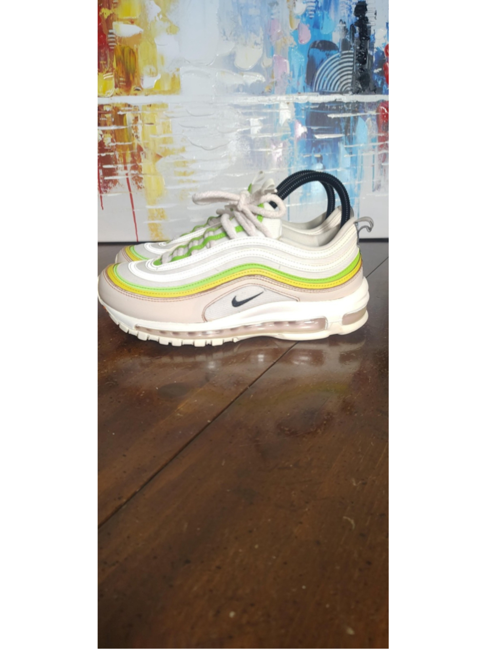 Nike Air Max 97 Feel Love Shoes Womens Size 9 White Lime Sneakers FD0870-100